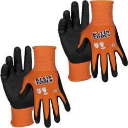 60581 Knit Dipped Gloves, Cut Level A1, Touchscreen, Large, 2-Pair Image 